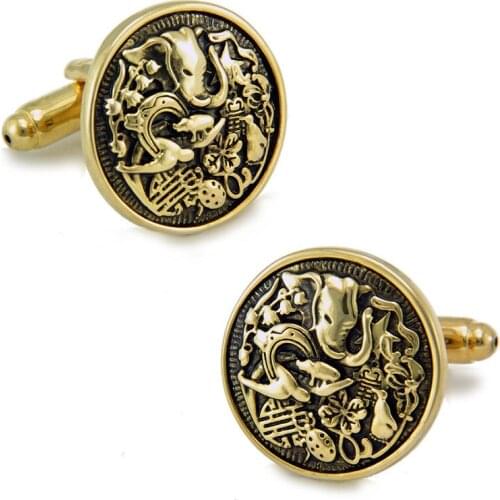 SPARTA Totem Plated with Gold cufflinks mens Cuff Links + Free Shipping