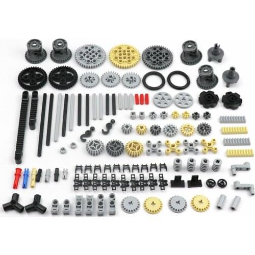 119PCS Bulk Deal MOC Technical Parts Wheels Gear Cross Axle Pin Beams Connectors Brick Car Replacement in Technicals DIY Blocks