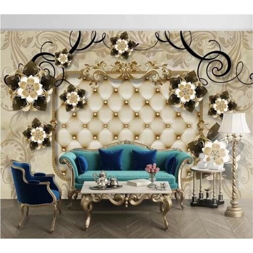 Wellyu Custom wallpaper European floral pattern soft bag background wall jewelry wallpaper for bedroom walls papel pared 3d