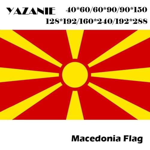 YAZANIE 60*90cm/90*150cm/120*180cm/160*240cm Macedonia Flag Holiday Festival Decoration Sports Banner Event Flag Customized