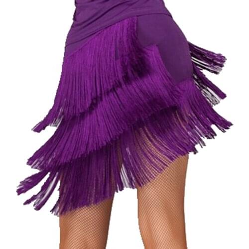 Adult Tassel Latin Dance Skirt Fringed Skirt Skirt Body Exercises with Safety Pants