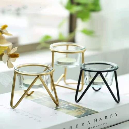 Iron Candle Holder Small Ornaments Nordic-style Creative Romantic Dining Table Props Home Decorations Practical Simplicity
