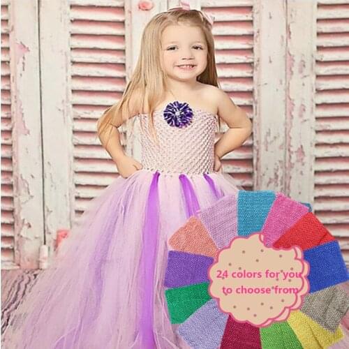 1Pc 20x23cm Knitted Crochet Tutu Tube Tops with Lining Inside Elastic for Girl Handmade Tulle Roll DIY Skirt Dress Accessories8Z