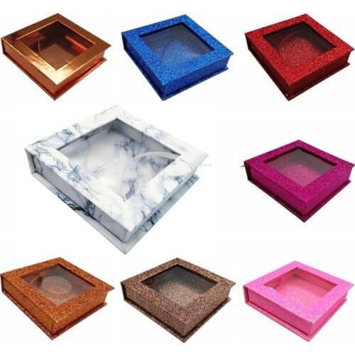 10 Pcs False Eyelashes Packaging Box Lash Boxes Custom Your Logo Fake 3d Mink Lashes Glitter Case Empty Makeup Eyelash Storage