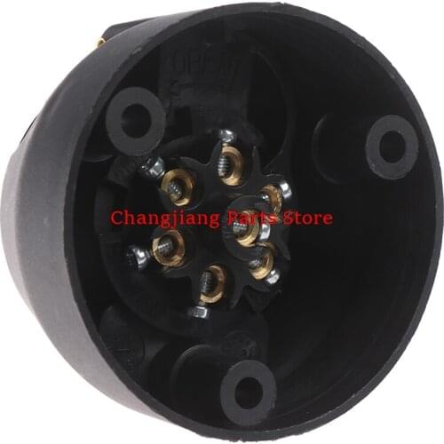 Hot sale 12V Towbar Towing Socket Round European standard Trailer Socket Black frosted materials Trailer Socket