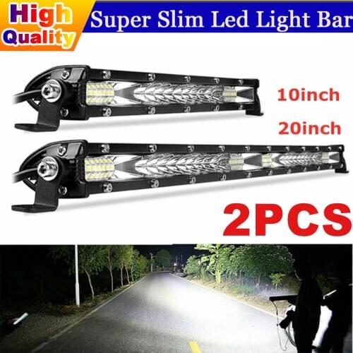 2/1 PCS 10/20inch Led Work Light Bar 12V 24V Offroad Combo Beam Spot Flood Beam Driving Light for 4x4 Trucks SUV ATV Tractor