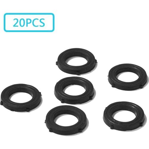 20Pcs Black Rubber Flat Washer Plane Spacer Insulation Plastic Rubber Garden Hose Washers Self Locking Tabs for 3/4 inch