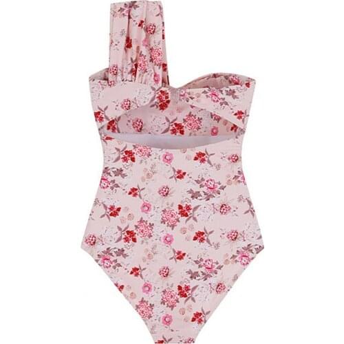 2021 Bikini Suit Women Swimwear Floral High Waisted One Shoulder Women Bathing Swimsuits Spa Beach Wear Bathing Suit Bikini Set