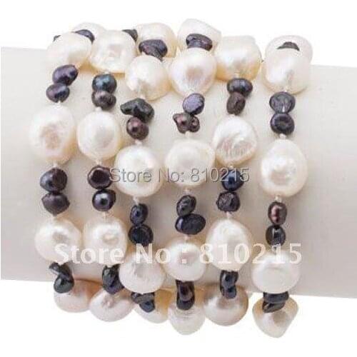 48''inchs long necklace AA 7-13mm Multicolor Freshwater Pearl Necklace fashion jewelry Wholesale new free shipping NF122