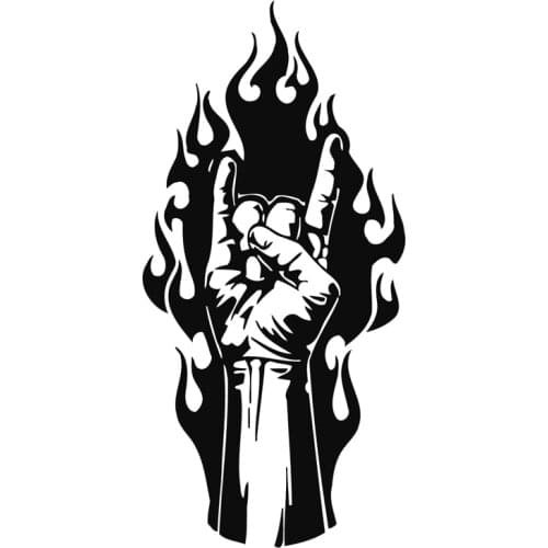 6.8cm*14.1cm Rock Metal Music Hand Fashion Vinyl Motorcycle Car Stickers S6-3285