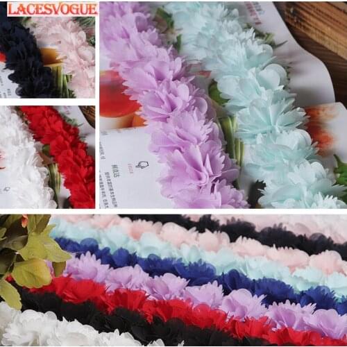 9Yards 5cm Chiffon Fold Lace Ribbon Clothing Needlework Sewing Accessories Patchwork Skirt Ruffle Decoration Dress Material 120
