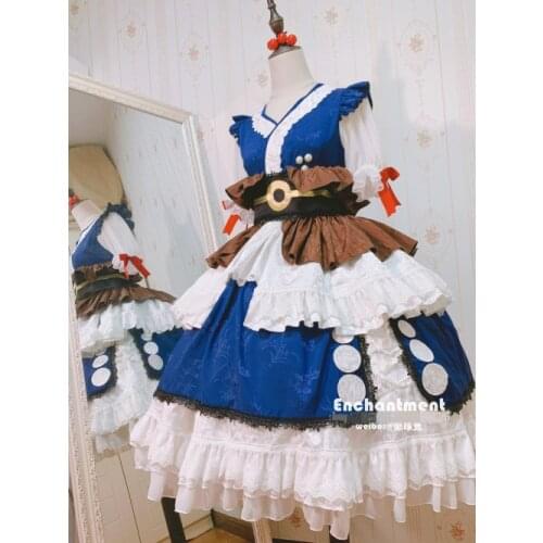 Anime Touhou Project Onozuka Komachi Outfit Lolita Dress Gorgeous Uniform Cosplay Costume Women Halloween Free Shipping 2021New