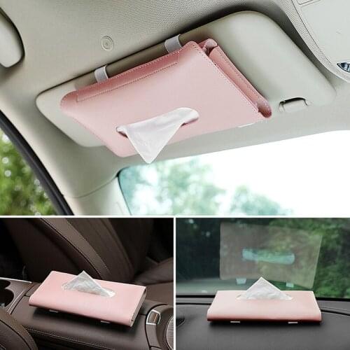 Car Sun Visor Tissue Box Holder Car Tissue Box Towel Sets Auto Interior Storage Decoration Car Pumping Box For Car Accessories