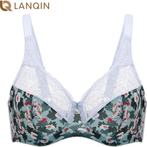 Womens Beauty Floral Lace Plus Size Non Padded Full Figure Underwire Minimizer Bra