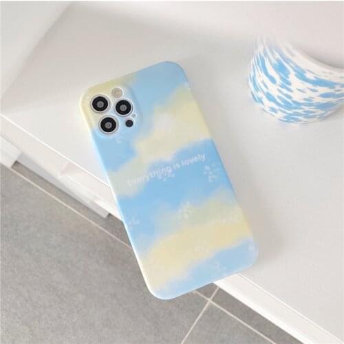 Retro kawaii cloud summer cool art Japanese Phone Case For iPhone 11 12 Pro Max Xs Max XR XS 7 8 Plus 7Plus case Cute Soft Cover