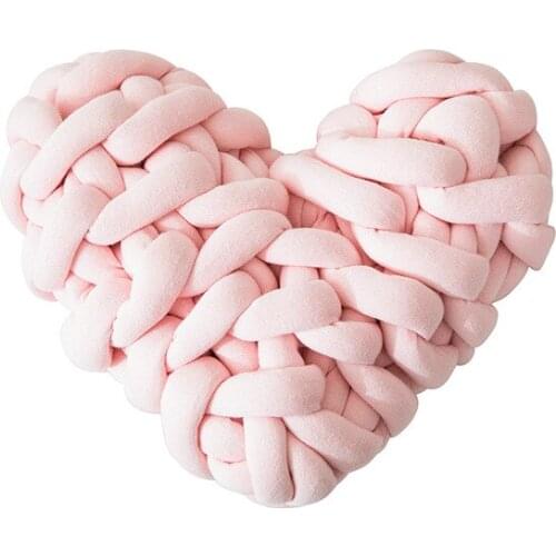 Simple Heart Shaped Knotted Handmade Backrest Pillow Baby Sleeper Head Support Cushion Warm Tatami Mattress Butt Pads