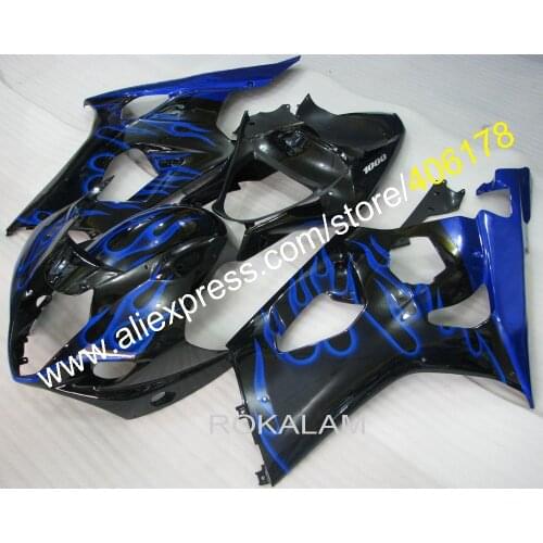 For Suzuki GSXR 1000 K3 2003 2004 GSX-R1000 03 04 GSXR1000 Blue Flame Fairings Motorcycle Parts (Injection Molding)