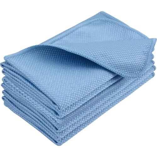 Homehold Microfiber Cleaning Cloth Stainless Steel Appliances Wine Kitchen Glass Window Polishing Cloths 12inchx16inch 6 Pack