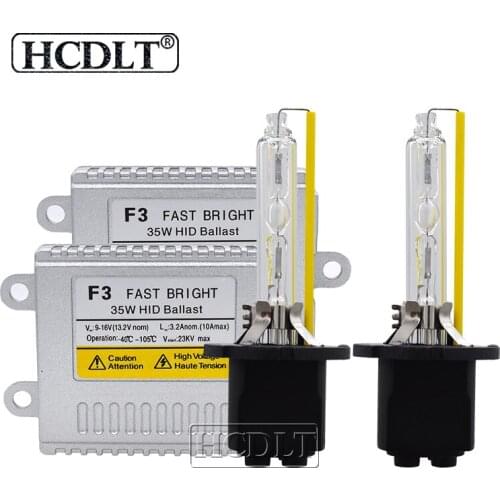 HCDLT Fast Bright 35W F3 HID Slim Ballast Auto Car Headlight Kit Xenon 5500K D2H 9012 H1 H3 HB3 HB4 H7 H11 HID Replacement Bulb