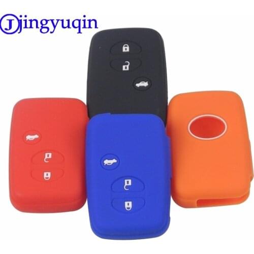 Jingyuqin 3 Buttons Car Styling Silicone Cover Case For Toyota Kamimizu Land Cruiser Camry Highlander Crown Prado Prius Keychain