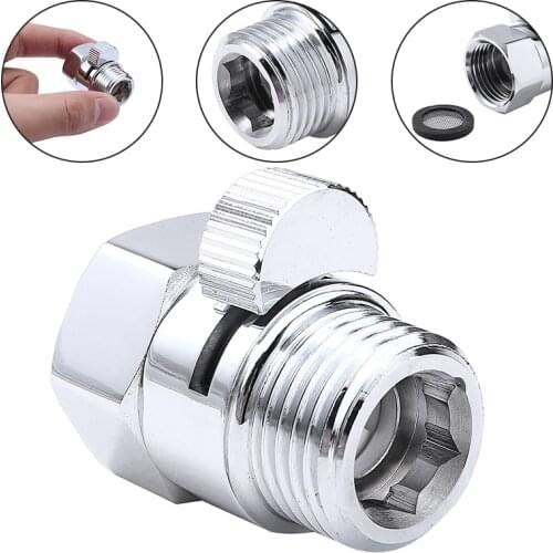 High Quality Flow Control Valve Brass G1/2" Water Pressure Reducing Controller Hand Held Shower Head Shut Off Stop Switch