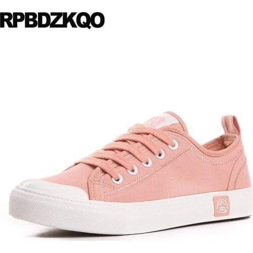 Sneakers white canvas shoes trainers cheap breathable chinese factory direct round toe lace up women china flats designer pink