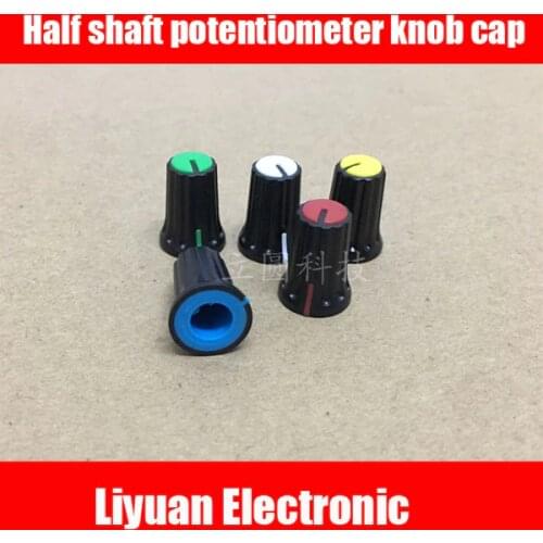 100pcs D hole potentiometer knob cap Half shaft mixer console plastic rotating cap 270 degrees 16.5*12mm