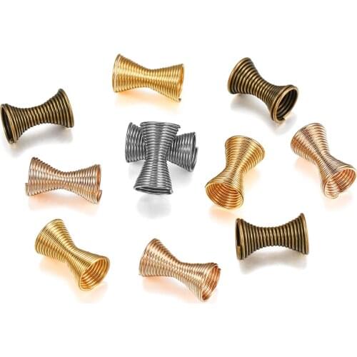 30pc/lot 7x12mm Metal Spring Funnel Shape Bead Caps Spacer End Cap Beading Connector For DIY Jewelry Making Accessories Fittings