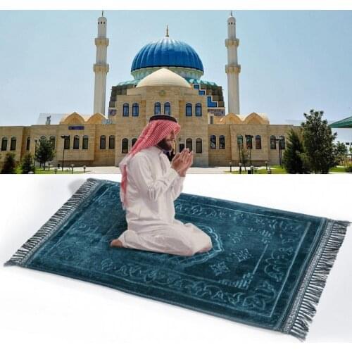 Muslim Prayer Blanket Plain Embossed Prayer Mosque Worship Kneeling Blanket Rugs and Carpets for Home Living Room 80X120CM