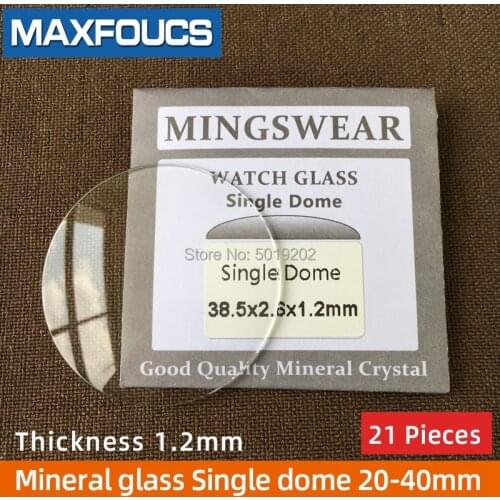 Table glass mineral glass Single dome thickness 1.2 mm diameter 20 mm to 40 mm 21 piece Transparent crystal