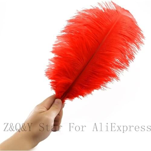 Natural 10-100PCS ostrich hair 40-45CM (16-18 inches) dyed red DIY craft jewelry decoration jewelry clothing feather