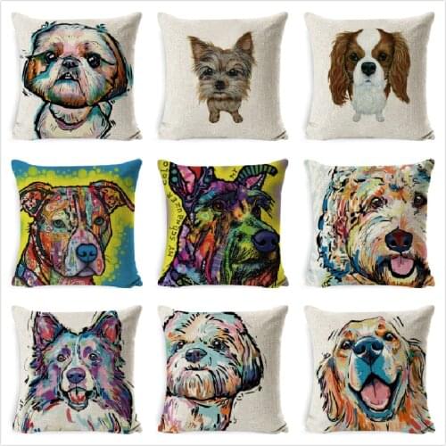 Animal cushion cover Dog for children Decoration Cushion Case for Sofa Throw Pillow Car Chair Home Decor Pillow Case funda cojin