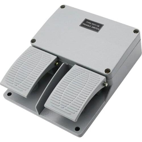 Foot switch YDT1-16 aluminum shell gray double pedal switch machine tool accessories switch