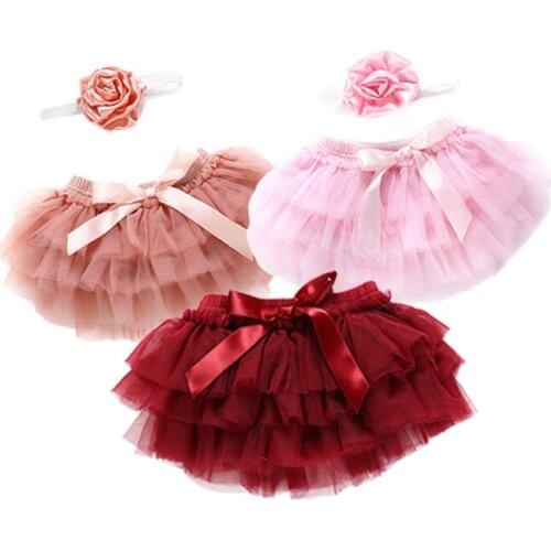 Newborn Baby Girls Layer Ballet Dancewear Pettiskirt Princess Dress Tutus Lace Short Skirt Summer Outfits