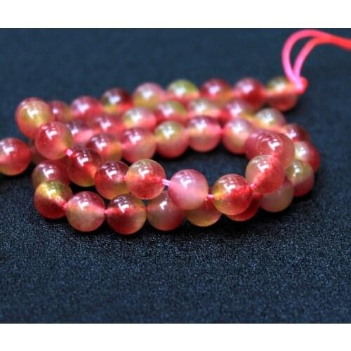 Wholesale AAA+ Mix Color Watermelon Quartz Stone Beads For Jewelry Making DIY Bracelet Necklace 4 /6 /8 / 10 /12 mm 15