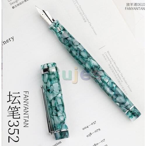 Penbbs 352 Acrylic Resin Bright Tip Flat Top Fountain Pen, High-quality Writing and Practice Business Office Supplies,For Adults