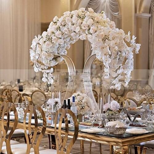 10pcs)60cm Tall Wedding props waist flower stand hollow wrought iron vase lead the way wedding decoration yudao1767 ornaments