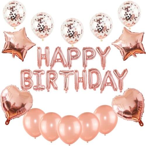 Happy Birthday Balloon Set Balloons Garland Hanging Banner Bunting for Kids Birthday Baby Shower Anniversary Party Decoration