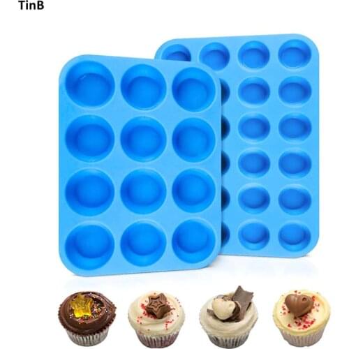 12/24 Hole Cupcakes Mold Muffin Cupcake Silicone Mold Non Stick Soap Chocolate Muffin Baking Pan Silicone Cake Mold Cupcake Form