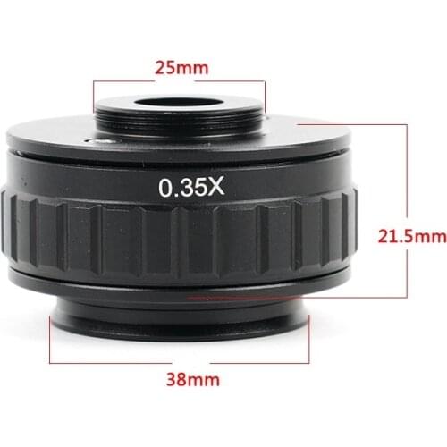 Microscope Trinocular Simul Adapter 0.35X/0.5X CTV Focus Adjustable C Mount Lens Adapter Ring for Trinocular Microscope Camera