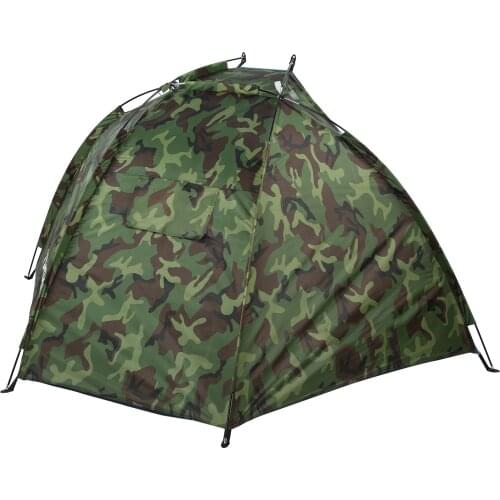 Camping Tent for 2 Person Single Layer Outdoor Portable Camouflage Camping Fishing Tent Portable Waterproof Tents for Hiking