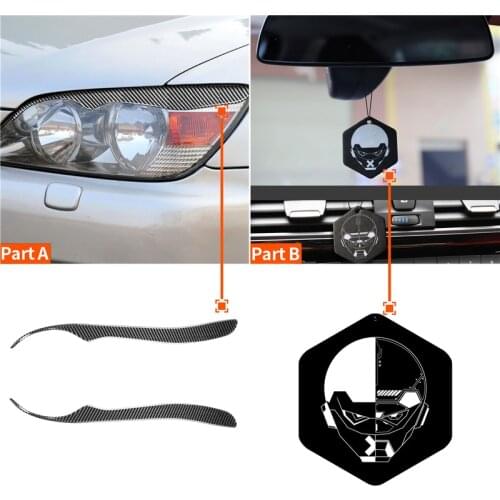 High Quality Real Carbon Fiber Car Styling Headlight Eyebrow Eyelid Sticker Trim For Lexus IS IS200 IS300 Altezza XE10 1998-2005