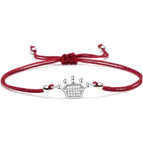 High Quality AAA Sparkling Cubic Zirconia Copper Crown Charm Bracelet Girl 2020 Most Popular CZ Princess Danisa String Jewelry