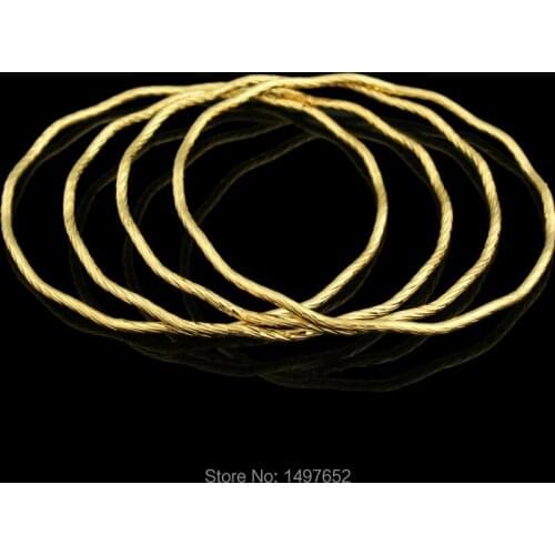 Wholesale18k Gold Color Bending bangle bracelet African/European Women jewelry Gold Dubai big circle bangles