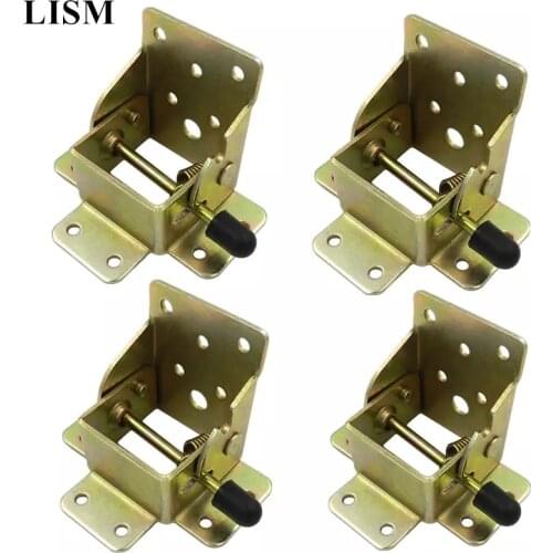 4Pcs/set Iron Locking Folding Table Chair Leg Brackets Hinges for Home Furniture Leg Folding Hinge Bracket Hardware Tool