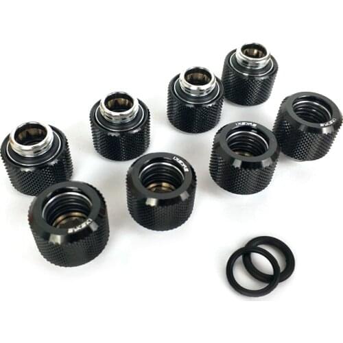 8pcs/lot Hard Tube Fitting OD12mm Hand Compression Fitting G1/4' 4 Layer Seal Ring use for PMMA/PETG Rigidity Tube L12 fitting