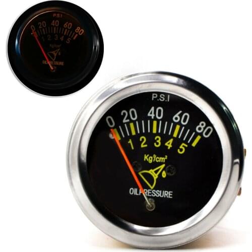 1pc 2 Inch 52mm Oil Pressure Gauge Universal Mechanical Car Oil Press Fuel Gauge Meter 0-80 PSI For BMW Golf Tesla