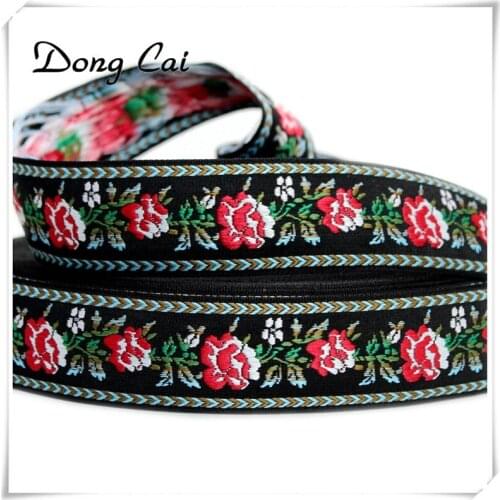 10yards/lot 3.5CM Elaborate jacquard computer ribbon Glass handicraft decorative lace Flip-flop DIY national embroidered webbing