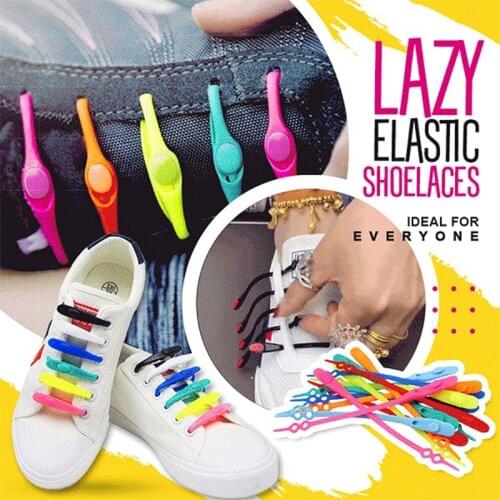 12pcs/pack Lazy Silicone Shoelaces Round Elastic Shoe Laces Special No Tie Rubber For Sneakers Fit Strap DropShipping