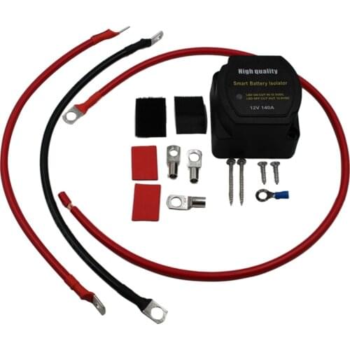 12V 140Amp Dual Battery Isolator Battery Voltage Sensitive Relay (VSR) Smart Battery Isolator for Car Vehicle Boat